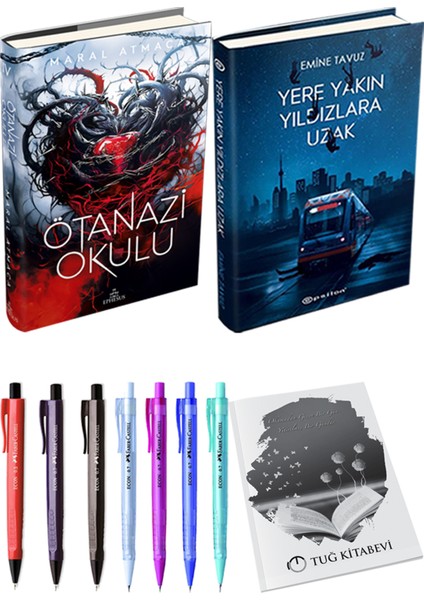 Ötanazi Okulu 4 Ciltli Maral Atmaca ve Epsilon Yayınevi Yere Yakın Yıldızlara Uzak Ciltli Emine Tavuz 2li Set