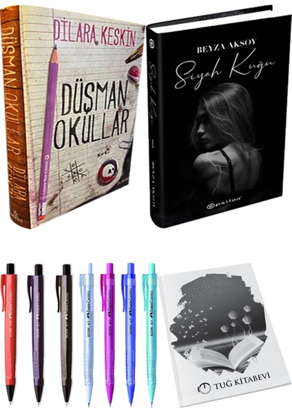 Düşman Okullar 1 Ciltli Dilara Keskin ve Epsilon Yayınevi Siyah Kuğu Ciltli Beyza Aksoy 2li Set