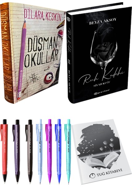 Düşman Okullar 1 Ciltli Dilara Keskin ve Epsilon Yayınevi Ruh Kadehi Ciltli Beyza Aksoy 2li Set