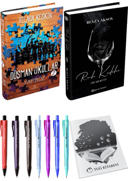 Düşman Okullar 2 Ciltli Dilara Keskin ve Epsilon Yayınevi Ruh Kadehi Ciltli Beyza Aksoy 2li Set