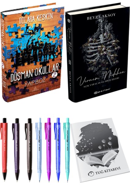 Düşman Okullar 2 Ciltli Dilara Keskin ve Epsilon Yayınevi Vernem Nidahen Ciltli Beyza Aksoy 2li Set