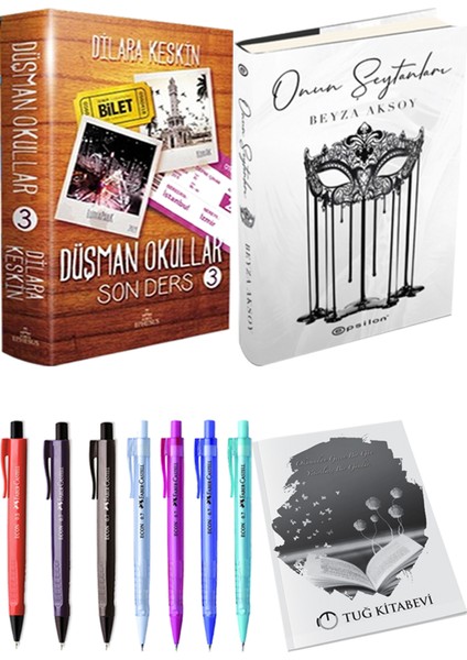 Düşman Okullar 3 Ciltli Dilara Keskin ve Epsilon Yayınevi Onun Şeytanları Ciltli Beyza Aksoy 2li Set