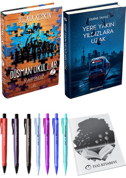 Düşman Okullar 2 Ciltli Dilara Keskin ve Epsilon Yayınevi Yere Yakın Yıldızlara Uzak Ciltli Emine Tavuz 2li Set