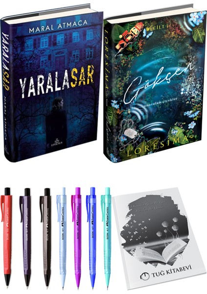 Gökçen 1 Ciltli Loresima ve Yaralasar 1 Ciltli Maral Atmaca 2li Set