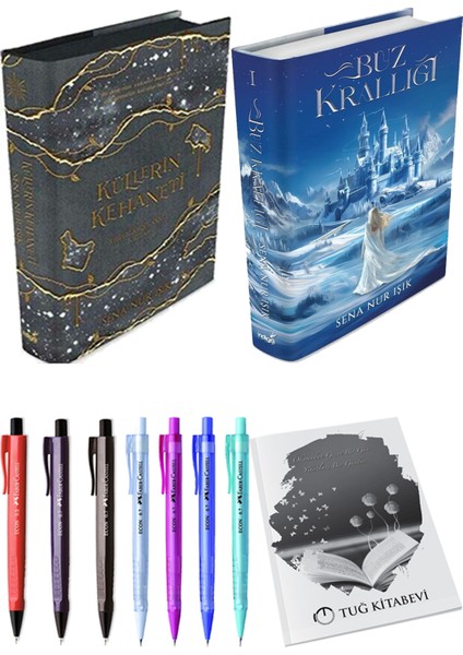 Buz Krallığı Ciltli Sena Nur Işık ve Küllerin Kehaneti 3 Ciltli Sena Nur Işık 2li Set + Kalem + Not Defteri