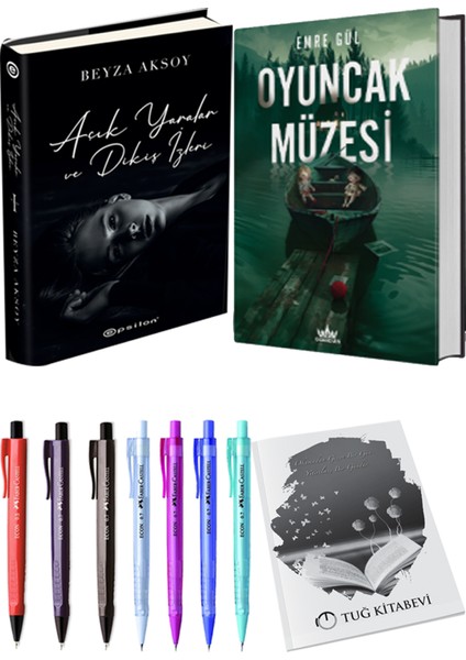 Oyuncak Müzesi 1 Ciltli Emre Gül ve Epsilon Yayınevi Açık Yaralar ve Dikiş Izleri Ciltli Beyza Aksoy 2li Set