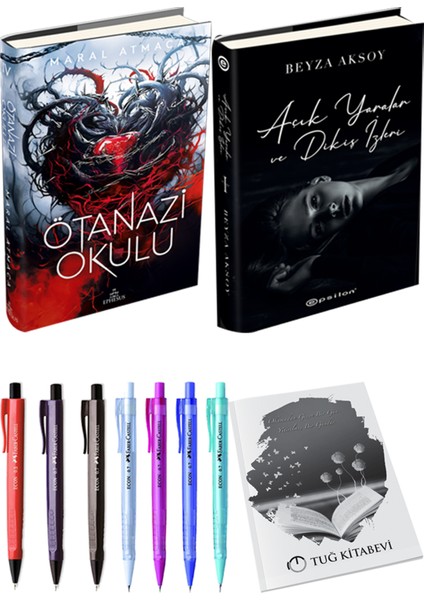 Ötanazi Okulu 4 Ciltli Maral Atmaca ve Epsilon Yayınevi Açık Yaralar ve Dikiş Izleri Ciltli Beyza Aksoy 2li Set
