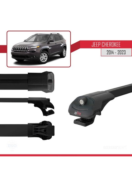 Jeep Cherokee (Kl) 2014-2023 Arası ile Uyumlu Ace-1 Ara Atkı Tavan Barı Siyah modelleri