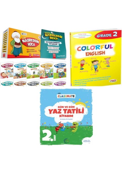 2. Sınıf Bizim Nasreddin Hoca Hikaye Serisi + Colorful English 2 ve Gün ve Gün Yaz Tatili Kitabım