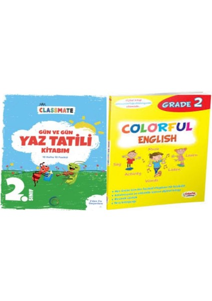 2. Sınıf Gün ve Gün Yaz Tatili Kitabım ve Colorful English 2