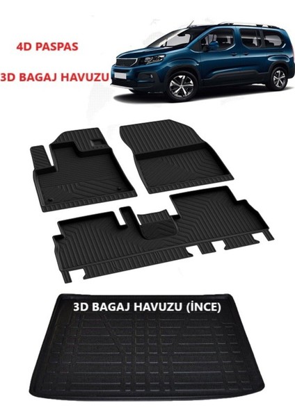 DBC Online Peugeot Rifter Paspas Bagaj Havuzu Set 2019 2020 2021 2022 2023 2024