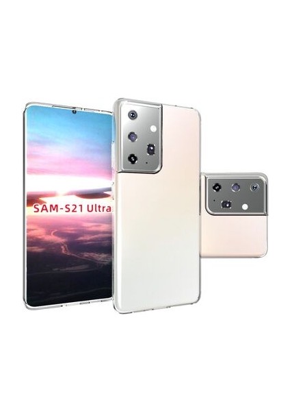 Samsung Galaxy S21 Ultra Esnek ve Şeffaf Sheer Premium Tpu Silikon Kılıf