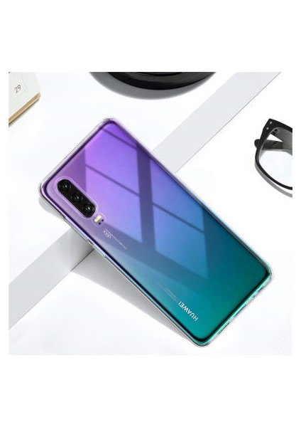 Techno Guru Huawei P30 Esnek ve Şeffaf Sheer Premium Tpu Silikon Kılıf