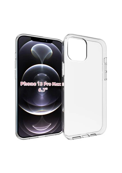 Techno Guru iPhone 13 Pro Max Esnek ve Şeffaf Sheer Premium Tpu Silikon Kılıf