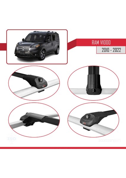 Ram V1000 2010-2022 Arası ile Uyumlu Ace-1 Ara Atkı Tavan Barı Siyah