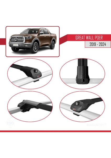 Great Wall Poer 2019 ve Sonrası ile Uyumlu Ace-1 Ara Atkı Tavan Barı Siyah fırsatları
