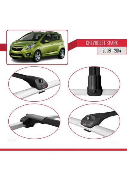 DBC Online Chevrolet Spark 2009-2014 Arası ile Uyumlu Ace-1 Ara Atkı Tavan Barı Siyah