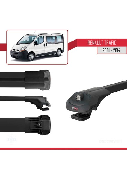 Renault Trafic 2001-2014 Arası ile Uyumlu Ace-1 Ara Atkı Tavan Barı Siyah modelleri
