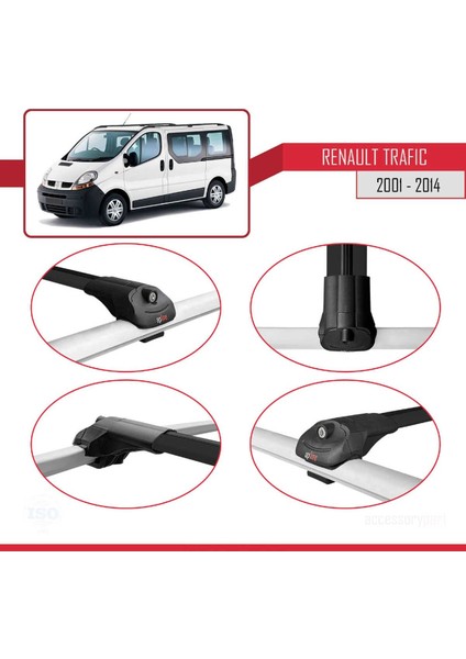Renault Trafic 2001-2014 Arası ile Uyumlu Ace-1 Ara Atkı Tavan Barı Siyah fırsatları