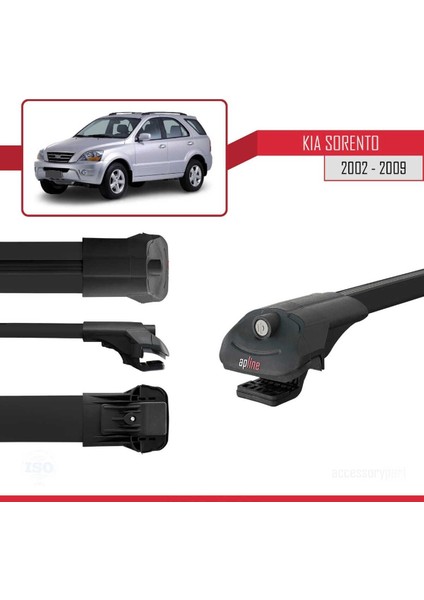 Kia Sorento 2002-2009 Arası ile Uyumlu Ace-1 Ara Atkı Tavan Barı Siyah modelleri