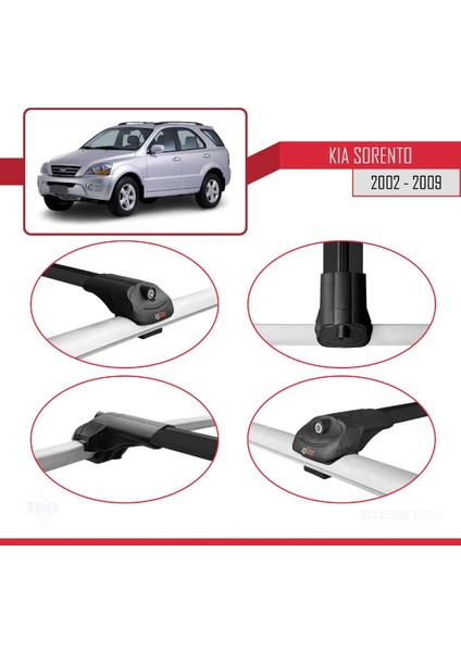 Kia Sorento 2002-2009 Arası ile Uyumlu Ace-1 Ara Atkı Tavan Barı Siyah fırsatları