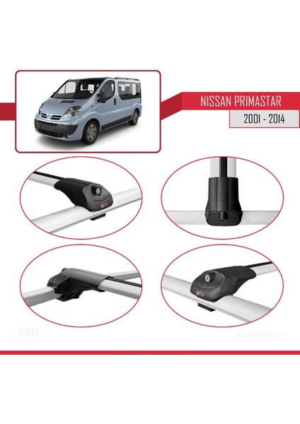 Nissan Primastar 2001-2014 Arası ile Uyumlu Ace-1 Ara Atkı Tavan Barı Gri fırsatları