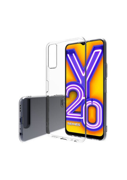 Techno Guru Vivo Y20S Esnek ve Şeffaf Sheer Premium Tpu Silikon Kılıf