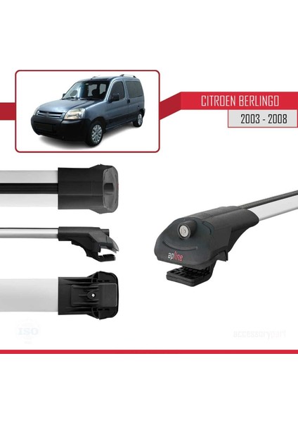 Citroen Berlingo 2003-2008 Arası ile Uyumlu Ace-1 Ara Atkı Tavan Barı Gri modelleri