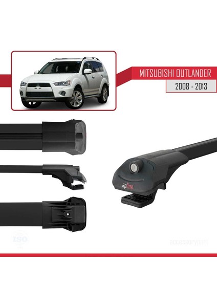 Mitsubishi Outlander 2008-2013 Arası ile Uyumlu Ace-1 Ara Atkı Tavan Barı Siyah modelleri
