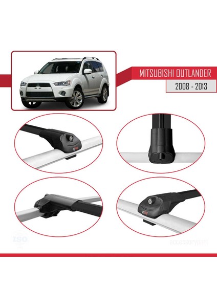 Mitsubishi Outlander 2008-2013 Arası ile Uyumlu Ace-1 Ara Atkı Tavan Barı Siyah fırsatları