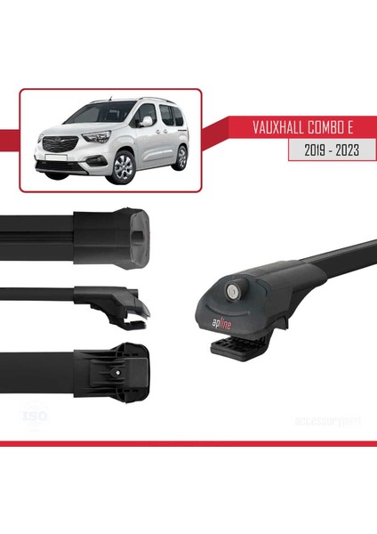 Vauxhall Combo E 2019-2023 Arası ile Uyumlu Ace-1 Ara Atkı Tavan Barı Siyah modelleri