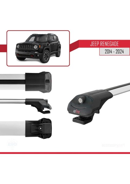 Jeep Renegade 2014 ve Sonrası ile Uyumlu Ace-1 Ara Atkı Tavan Barı Gri modelleri