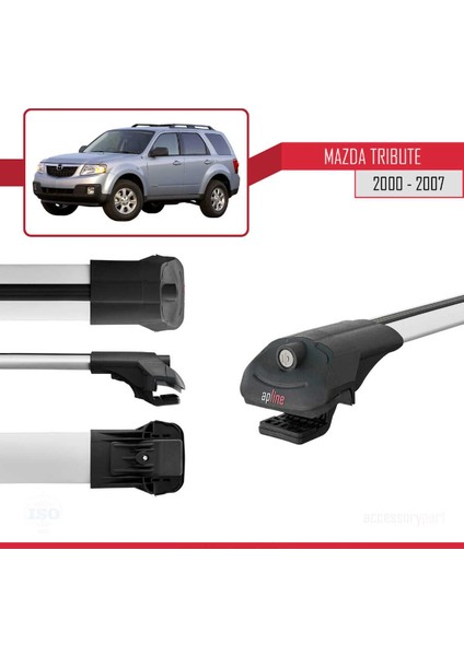 Mazda Tribute 2000-2007 Arası ile Uyumlu Ace-1 Ara Atkı Tavan Barı Gri modelleri