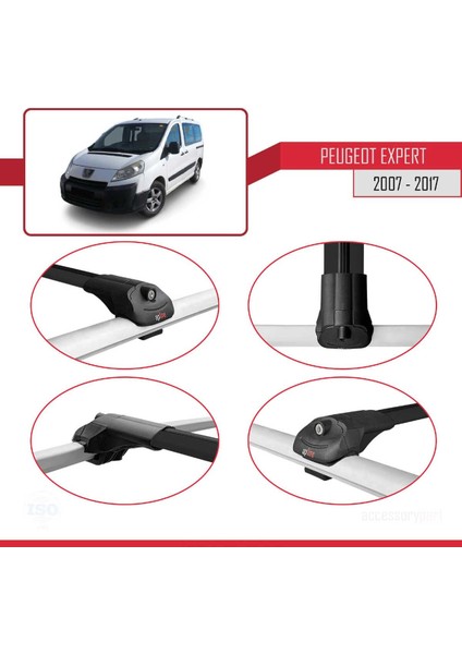 Peugeot Expert 2007-2017 Arası ile Uyumlu Ace-1 Ara Atkı Tavan Barı Siyah fırsatları