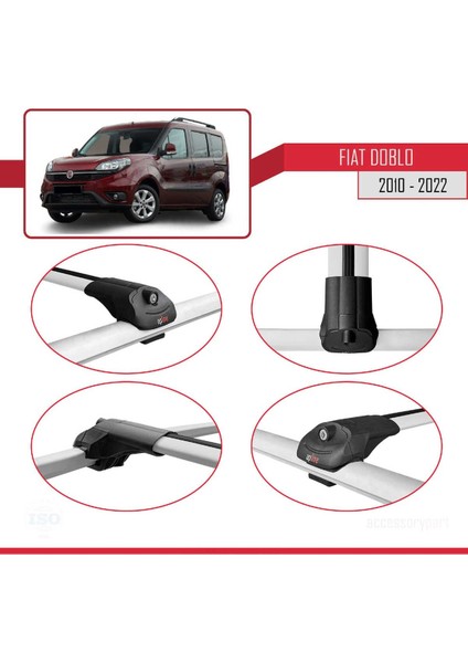 Fiat Doblo 2010-2022 Arası ile Uyumlu Ace-1 Ara Atkı Tavan Barı Gri