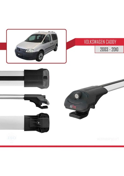 Volkswagen Caddy 2003-2010 Arası ile Uyumlu Ace-1 Ara Atkı Tavan Barı Gri modelleri