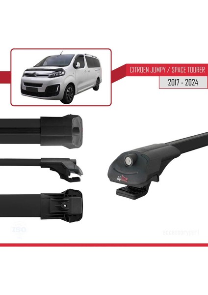 Citroen Jumpy - Space Tourer 2017 ve Sonrası ile Uyumlu Ace-1 Ara Atkı Tavan Barı Siyah