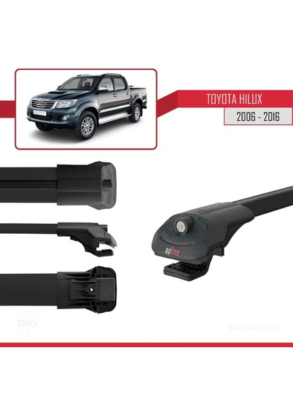 Toyota Hilux 2006-2016 Arası ile Uyumlu Ace-1 Ara Atkı Tavan Barı Siyah modelleri