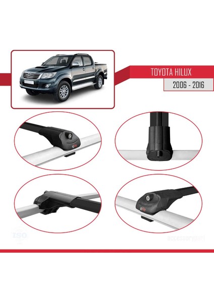 Toyota Hilux 2006-2016 Arası ile Uyumlu Ace-1 Ara Atkı Tavan Barı Siyah fırsatları