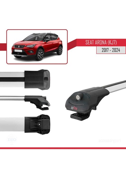 Seat Arona (Kj7) 2017 ve Sonrası ile Uyumlu Ace-1 Ara Atkı Tavan Barı Gri modelleri