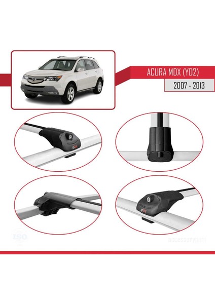 Acura Mdx (Yd2) 2007-2013 Arası ile Uyumlu Ace-1 Ara Atkı Tavan Barı Gri fırsatları