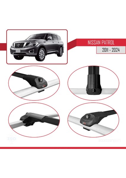 Nissan Patrol Y62 2011 ve Sonrası ile Uyumlu Ace-1 Ara Atkı Tavan Barı Siyah fırsatları