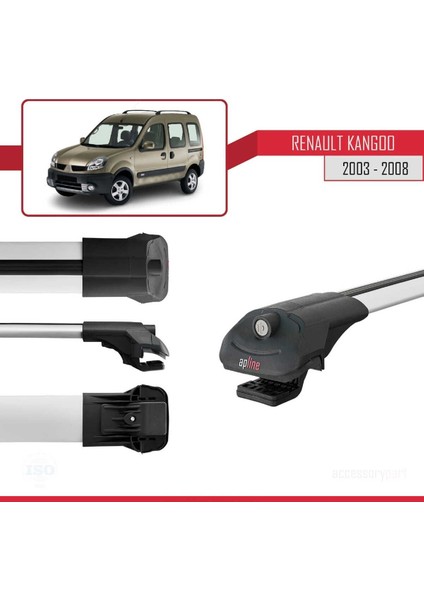 Renault Kangoo 2003-2008 Arası ile Uyumlu Ace-1 Ara Atkı Tavan Barı Gri modelleri