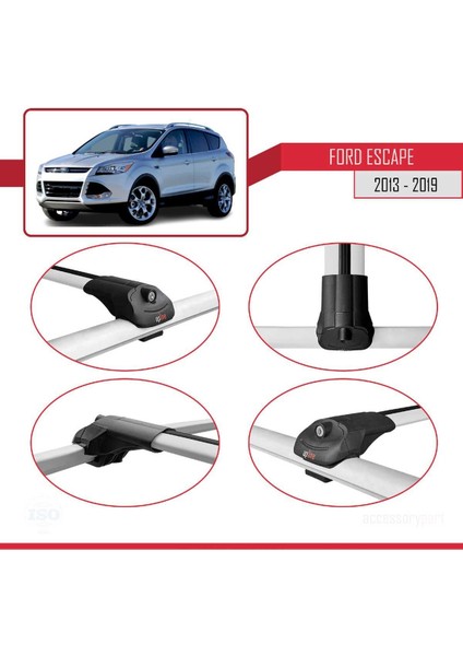 Ford Escape 2013-2019 Arası ile Uyumlu Ace-1 Ara Atkı Tavan Barı Gri fırsatları