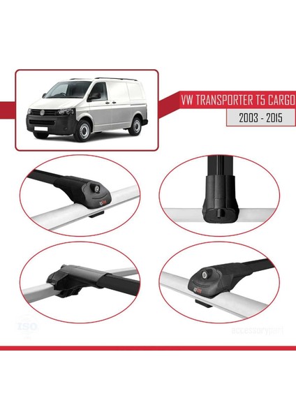 DBC Online Volkswagen Transporter (T5) 2003-2015 Arası ile Uyumlu Ace-1 Ara Atkı Tavan Barı Siyah