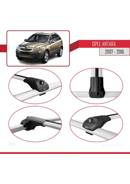 Opel Antara 2007-2016 Arası ile Uyumlu Ace-1 Ara Atkı Tavan Barı Gri fırsatları