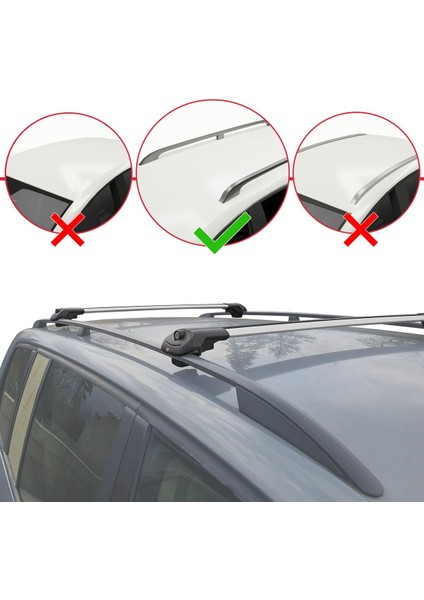 Jeep Grand Cherokee 2005-2010 Arası ile Uyumlu Ace-1 Ara Atkı Tavan Barı Gri