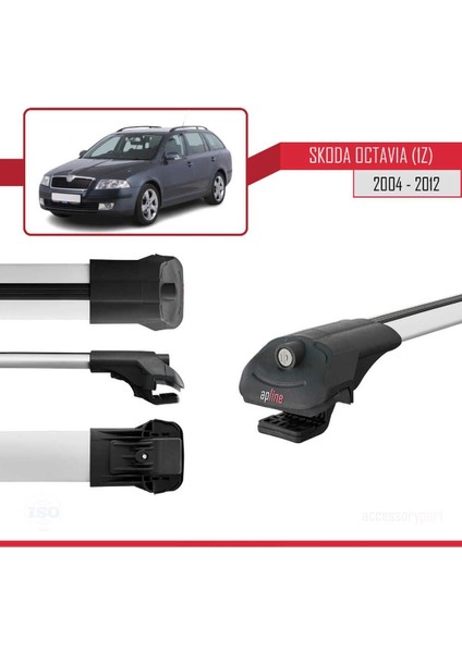 Skoda Octavia (1z) 2004-2012 Arası ile Uyumlu Ace-1 Ara Atkı Tavan Barı Gri modelleri
