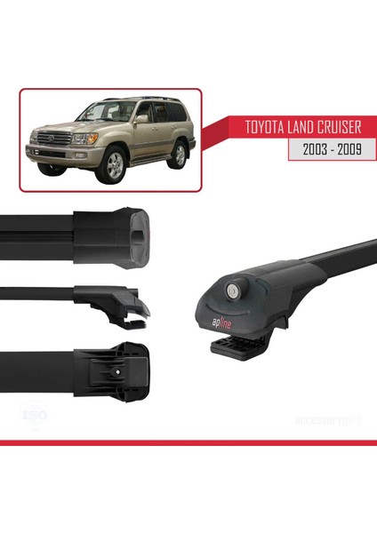Toyota Land Cruiser 2003-2009 Arası ile Uyumlu Ace-1 Ara Atkı Tavan Barı Siyah modelleri
