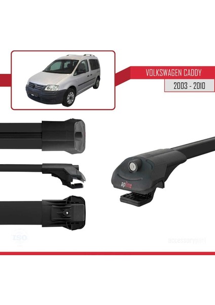 Volkswagen Caddy 2003-2010 Arası ile Uyumlu Ace-1 Ara Atkı Tavan Barı Siyah modelleri